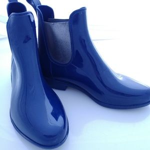 Ralph Lauren Shiny Navy Silver Short Rain Boots